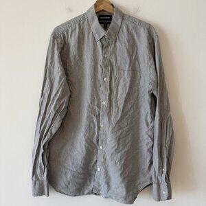 Bonobos Shirt Mens Sz XL Long Gray Tailored Fit Long Sleeve Button Down Casual